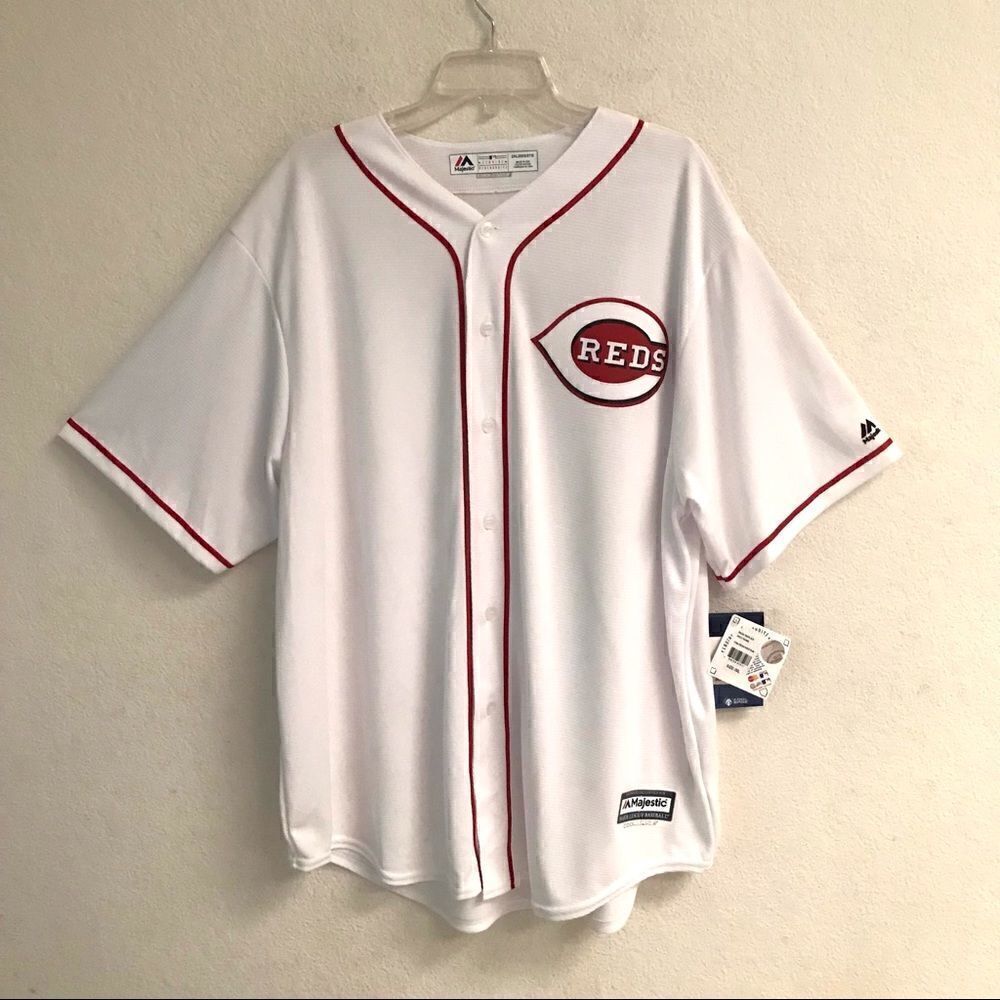Majestic MLB cool base Cincinnati Reds replica button up home jersey 2XL